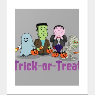 Cute Kid's - The Boo Crew - Cartoon Monsters - Trick or Treat Posters and Art